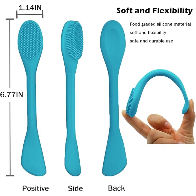 RamPula Pore Brush & Face Mask Applicator, Lymphatic Drainage Brush | Face Scrubber, Silicone Jelly Brush for Deep Pore Cleansing, Face Brush for Lymphatic Drainage Massager, Applicator for Mud, Clay