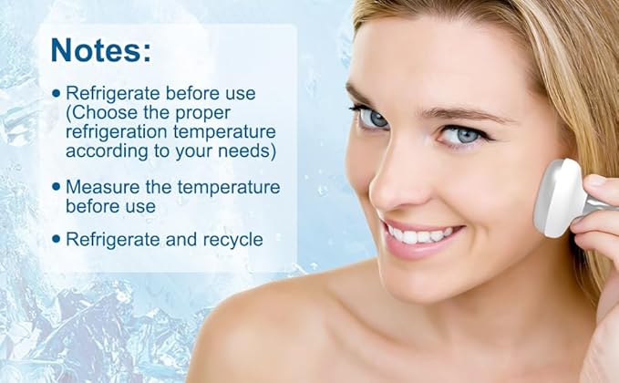 Metal Ice Stick with Cryogel, Eye Depuffer Tool, Face Roller Freezer for Women, Ice Wand for Different Skin, Cryogel Ice roller After Eye Lift Surgey (2 Pack)