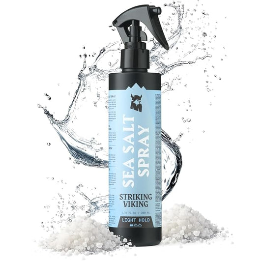 Striking Viking Sea Salt Spray - 6.76 Fl Oz, Blue Ocean - Light Hold Texturizing Spray - Hair Curl Enhancer - Paraben Free