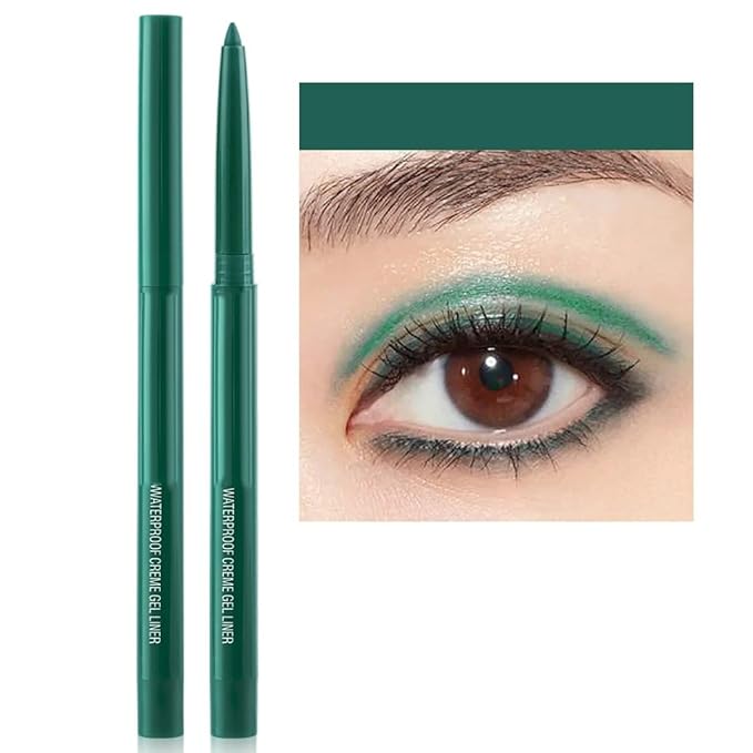 eyeliner pencil retractable eyeliner creamy pigmented smudge proof eye liner pen Dark Green