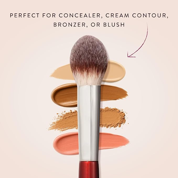BK BEAUTY 110 LARGE CONCEALER BRUSH – Dense Tapered Under-Eye Concealer Brush for Quick Blending, Full Coverage Finish, No Product Absorption
