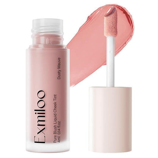 Exmiloo Liquid Blush for Cheeks, Long-Lasting Liquid Blush for Matte Finish, Lightweight Buildable Cheek Blush Makeup, Vegan & Cruelty-Free, Dusty Mauve