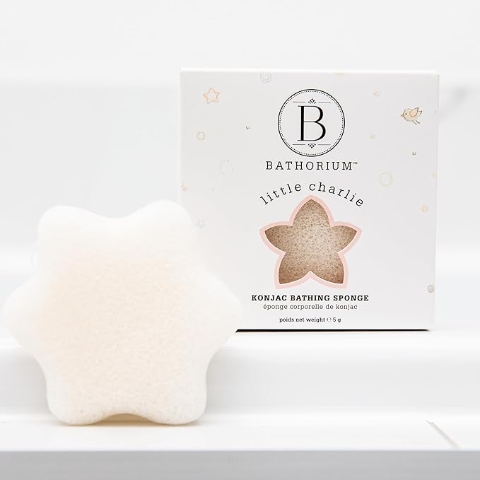 Bathorium Little Charlie Konjac Body Sponge, Gentle & Cleansing Sponge for Babies, Sensitive Skin, 100% Pure Konjac, Ideal for Daily Use, 1 Each