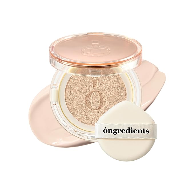 Skin Barrier Glow Cover Cushion, All-day Coverage, Glow Finish, Lightweight, Skincare-Like Texture, Non-cakey Makeup, Korean Cushion Foundation (#15C Dew at Dawn, 0.15 oz)