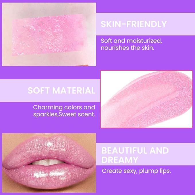 Hxssll Glitter Liquid Lip Gloss,Orchid Shimmer Lipstick, Waterproof Shimmer Lip Stain Lip Glaze, High Shine Long Lasting Shiny Lip Color Makeup 15#
