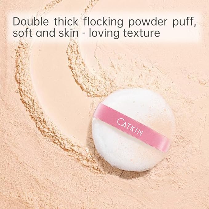 CATKIN Loose Setting Powder - Translucent Matte Finishing Powder, 3 Colors Even Skin Tone, Oil Control Makeup Pore Minimizing Powder with Velour Puff (0.42oz, C04 Matte for Dry Skin)