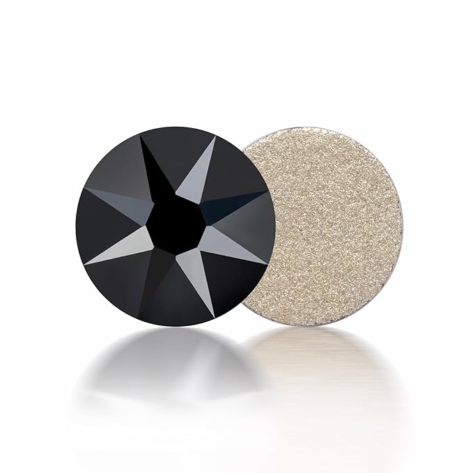 Meibite Black Flatback Rhinestones, Glass Rhinestones for Nail Art and Craft, Glue Fix, Loose Crystal Gemstones(Black, SS20, 1440pcs, 4.6-4.8mm)