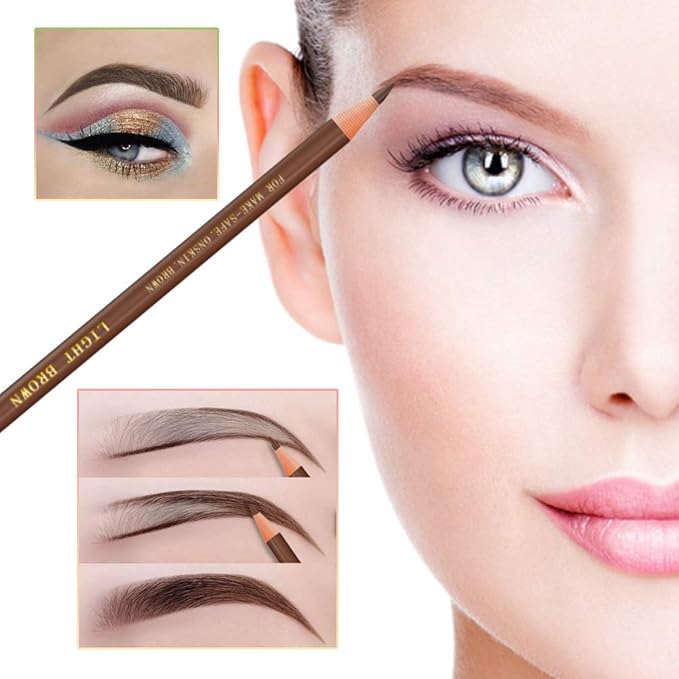 KAIQIKAIXI 6Pcs Multicolor Waterproof Eyebrow Pencils Makeup Set For Marking, Filling And Outlining, Tattoo Makeup And Microblading Supplies Kit-Hard Refills Are Easy To Color (colour)