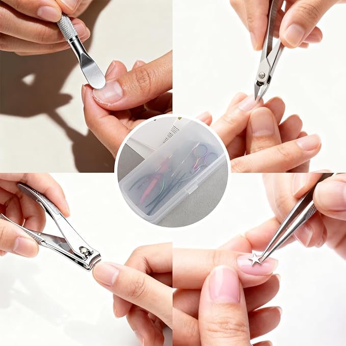FSpronail Nail Tool Sterilizer Box, Fully Transparent Disinfection Container Tray for Nail Tools Organizer with Strainer for Tweezers Manicure Equipment Nails Salon Supplies Art Accessories - White