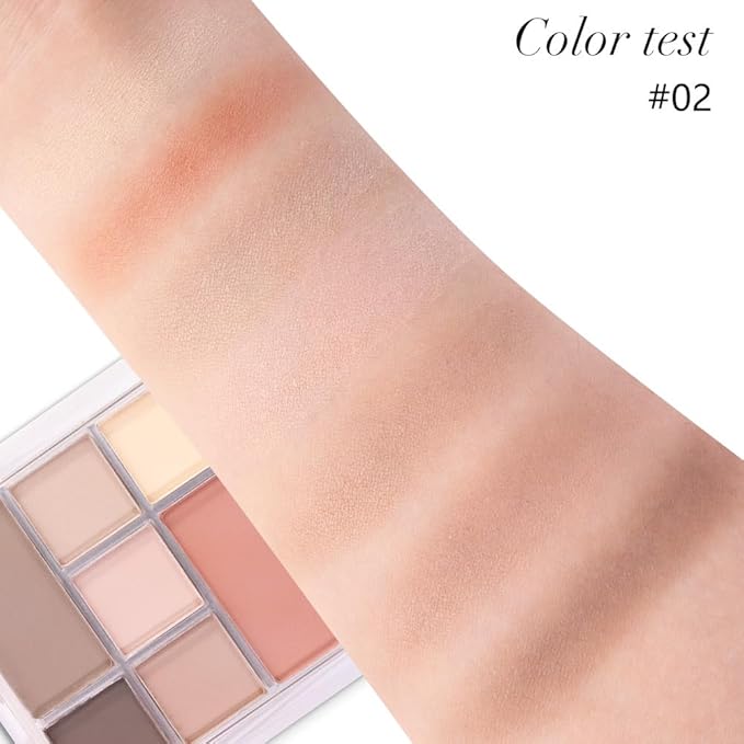 AMY'S DIARY 9-Color Soft Nude Matte Eyeshadow Palette, Peach Brown Neutral Shades for Natural Daily Makeup, Blendable Long-Lasting Highly Pigmented Eye Shadow for Work, School & Soft Glam Looks
