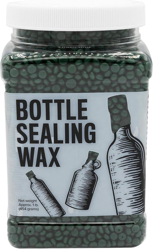 Blended Waxes, Inc. Bottle Sealing Wax, Pastille Wax Seal Beads For Wine, Beer, and Liquor Bottle Sealing, Seals Between 25-30 Bottles, 1 lb, Green