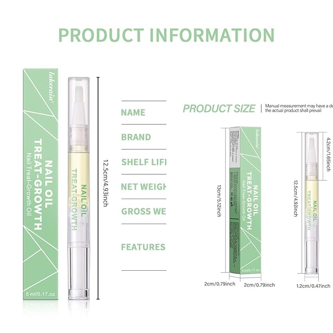 Cuticle Oil Pen for Nail, Natural Nail Strengthener & Growth Treatment, Nail Repair Oil for Damaged Nails, Promotes Nail Growth, Strengthens & Brightens Nails, Nail Care