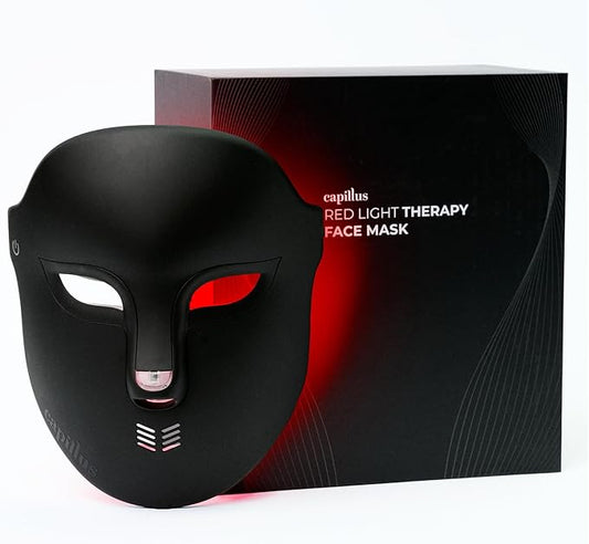 Capillus Red Light Therapy Mask – LED Face Mask Light Therapy 4 in 1 Infrared, Blue & Pink Red Light Mask Face Therapy Device