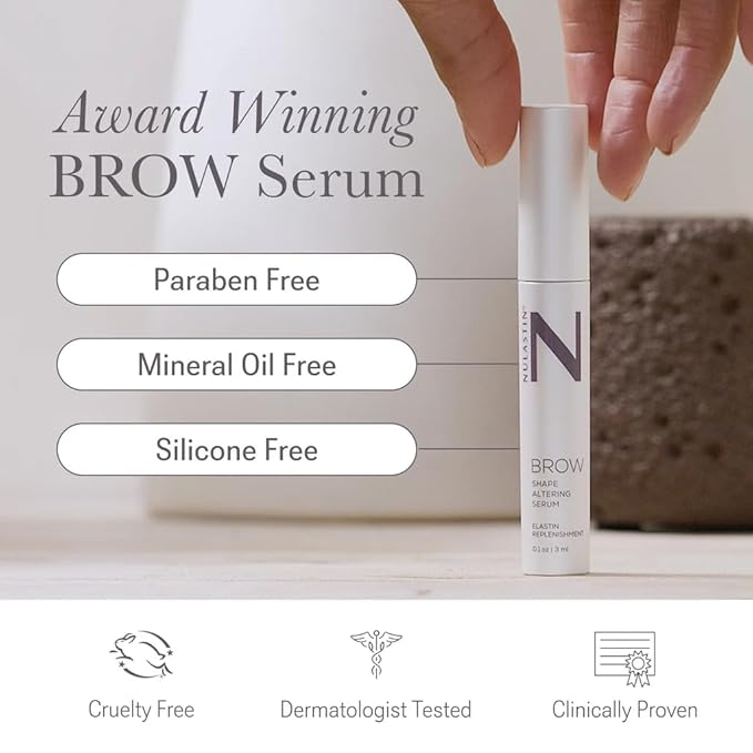 NULASTIN Shape Altering Eyebrow Serum - Brow Serum to Shape & Define - Improves the Appearance of Sparse Eyebrows for a Fuller Look - Enriched with Hair-Strengthening Ingredients (0.1 Fl Oz)