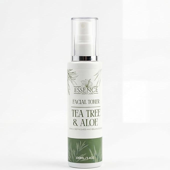 Essence Skin Care Tea Tree & Aloe Facial Toner, Hydrating Mist with Calendula Extract, Black Willow Bark, Salicylic Acid, Refreshing Spray for Balanced Skin, Pore Refining, Lightweight Formula