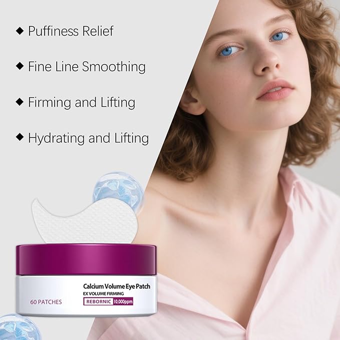 Under Eye Patches for Puffiness and Dark Circles, Hydrogel Eye Mask 60 Pairs to Reduce Fine Lines & Wrinkles, Hydrating Firming Treatment with Glycerin, Daily Eye Care for Men & Women