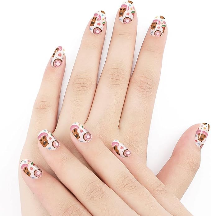 Waterproof Membrane Nail Art Stickers Nail Decals Nail Decorations for Salon Nails Accessories (5 Sheets Cute Capybaras Nails Stickers Decals)