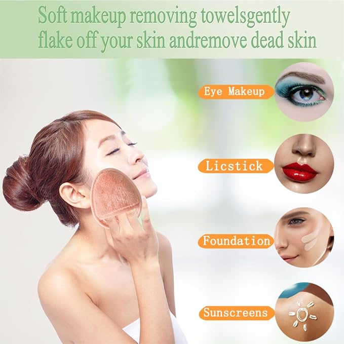 Reusable Makeup Remover Pads Soft Makeup Remover Cloths Washable Facial Makeup Cleansing Pads for Face,Lip,Eyes Orange 12PCS