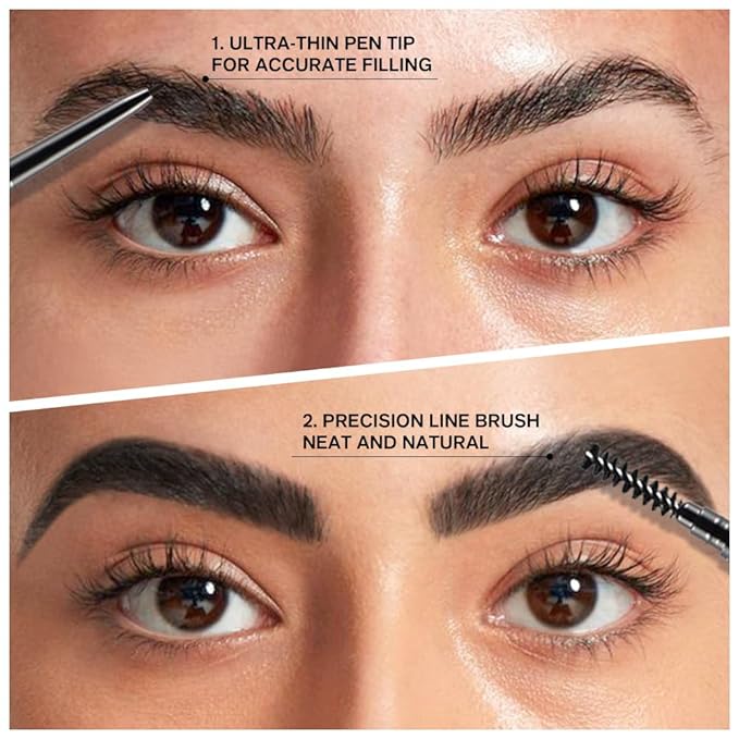 Black Ultra-Fine Tip Eyebrow Pencil for Women, 5 Packs-Black