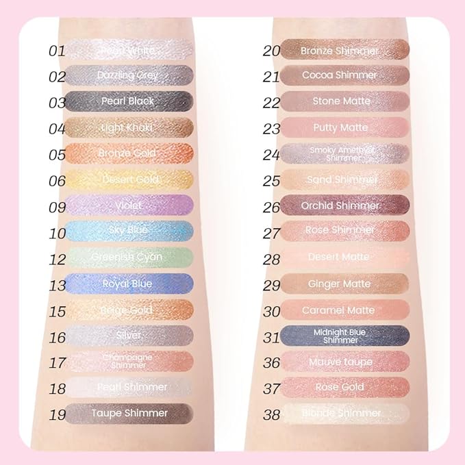 evpct 2Pcs Cream Eye Shadow Brightener Sticks Set for Eyes Waterproof, Dazzling Grey & Pearl Black Shimmer Cream Eyeshadow Applicator Stick Pigmented Eye Makeup sombras en crema para ojos 02+03