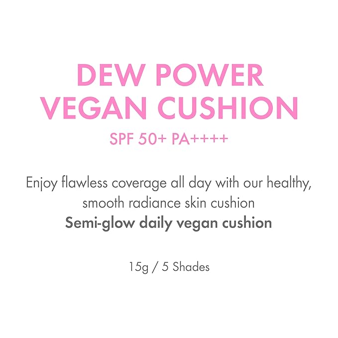 Amuse SEOUL Dew Power Vegan Cushion Foundation (04 TAN) | Dewy, glow, long-lasting, double coverage, clean beauty, lightweight, natural look, hydrating cushion
