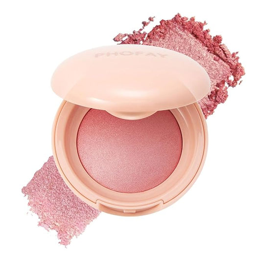 PHOFAY Luminous Blush Powder-Multi-Use Formula, Ultra-Fine & Smooth, Longer-Lasting Wear with Natural Luminous Glow (02#)