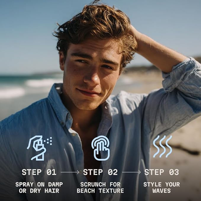Striking Viking Sea Salt Spray - 6.76 Fl Oz, Blue Ocean - Light Hold Texturizing Spray - Hair Curl Enhancer - Paraben Free