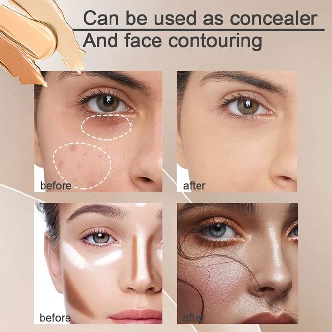 evpct 2pcs Tri-color Pot Concealer Palette Cream, Face Contour Color Corrector Makeup Palette Cream Kit for Mature Skin Under Eye Colors Corrector Creamy Pot Concealers Full Coverage for Dark Circles