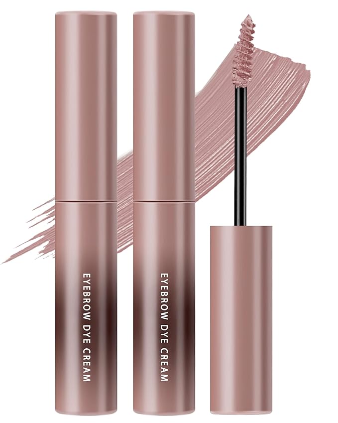 Pink Tinted Eyebrow Gel, 2 Pcs Long Lasting Waterproof Eye Brow Tinting Kit, Smudgeproof Transfer-Proof Eyebrow Mascara Glue, Ultra-Fine Brush Brow Filler Stain, Christmas Makeup Gifts for Women-02