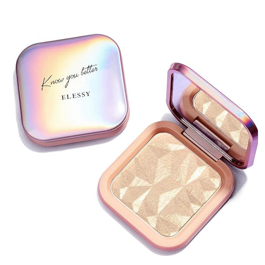 ELESSY Highlighter Makeup Palette Face Highlighter Palette Long Lasting Face illuminator Makeup Palette Shimmer Highlighter Powder Suit All Skin Tones-TWILIGHT GLOW
