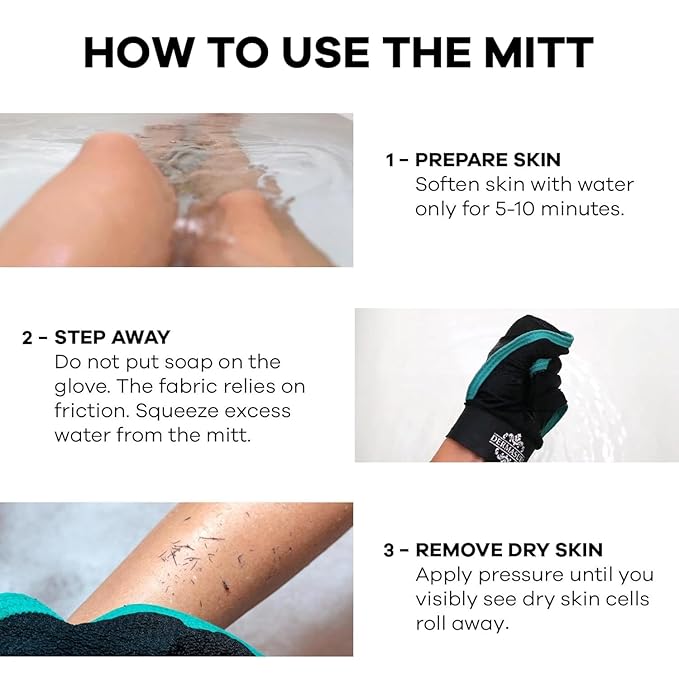 Dermasuri - Deep Exfoliating Glove - Korean Exfoliating Mitt - Reusable Body Scrubber for Shower - Buffs Dry Dead Skin - Keratosis Pilaris Treatment Scrub - Skin Exfoliator for Women & Men - XL