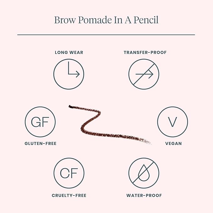 WONDERSKIN Eyebrow Pencil - Sharpenable Brow Pencil For Natural Looking Brows, Brown Eye Makeup, Long Lasting Eyebrow Pomade (Dark Brunette)
