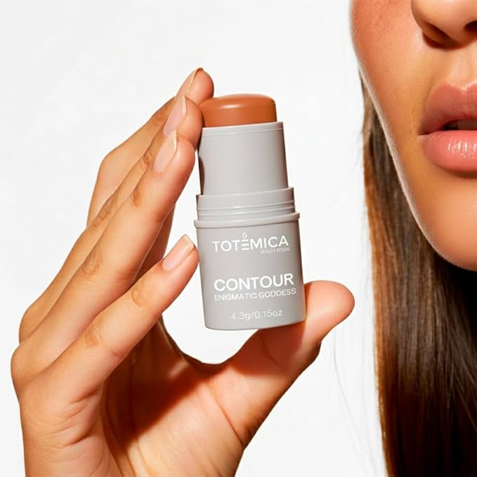 TOTEMICA Cream Contour Stick, “Enigmatic Goddess” by Ana Patricia, Cool Toned Sculpting Makeup, Soft Matte Cream Formula, Long-Lasting Blendable Face Shaping Stick| 0.15 oz - Cortadito Chic