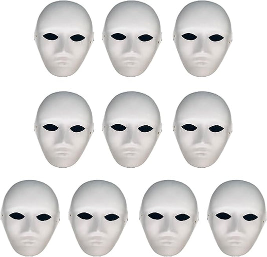 Paintable Paper Masks for Carnival, Cosplay, Halloween Party Women Men DIY White Paper Mask, Masquerade, Pulp Blank for Painting