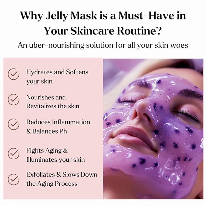 Jelly Mask for Facials - 12 Flavors Hydrating & Brightening Jelly Face Masks | Free Jade Roller & Spatula | Bulgarian Rose, Lavender, Hyaluronic Acid, 24K Gold face mask skin care |Vajacial Jelly Mask
