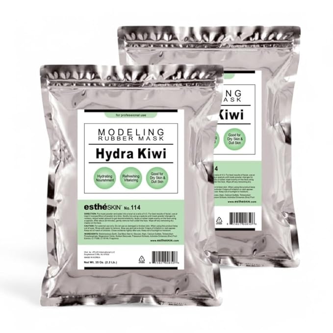 estheSKIN No.114 Hydra Kiwi Modeling Mask Powder for Professional Facial Treatment, 35 Oz. (2 pack)