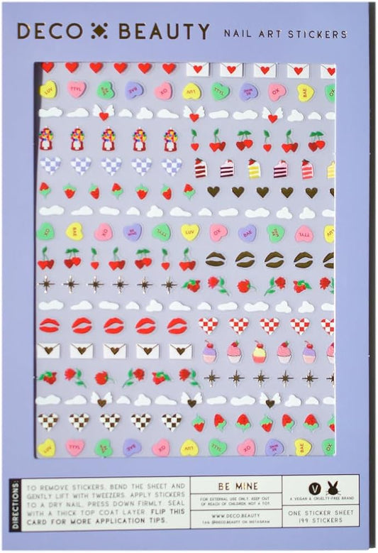 Deco Beauty Be Mine - Super Thin & Easy-to-Apply Nail Art with The Cutest Designs - Durable & Long-Lasting Nail Art Stickers and Decals for Women, for DIY at-Home Manicures & Salon-Quality Nails