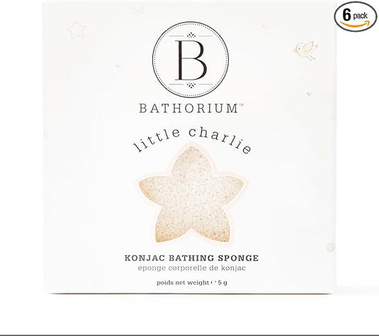 Bathorium Little Charlie Konjac Body Sponge, Gentle & Cleansing Sponge for Babies, Sensitive Skin, 100% Pure Konjac, Ideal for Daily Use, 1 Each