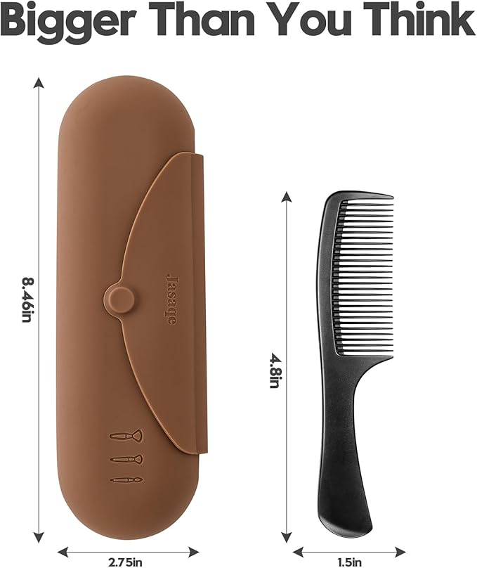 JASAQE Silicone Makeup Brush Holder，Travel Makeup bag-Soft Portable Cosmetic Face Brushes Holder，Large Travel Makeup Brush Case with Anti-Fall Out Magnetic Closure