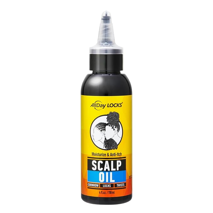 AllDay Locks Braid Foam - Long Lasting Mousse for Style & Shine, Braiding Foam for Women & Men, Sets & Seals for Easy Styling, Textured Haircare & Styling Protection - 8 oz Bottle (Braid Scalp Oil)