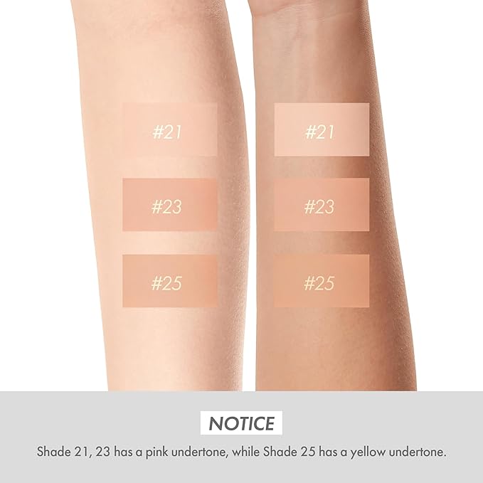 Blending Cushion 4-in-1 Korean Cushion Foundation with Italian Caviar, Collagen & Hyaluronic Acid - 12HR Long Lasting, Hydrating & Age-Defying Makeup Concealer 0.44 oz (#25 Medium Beige)