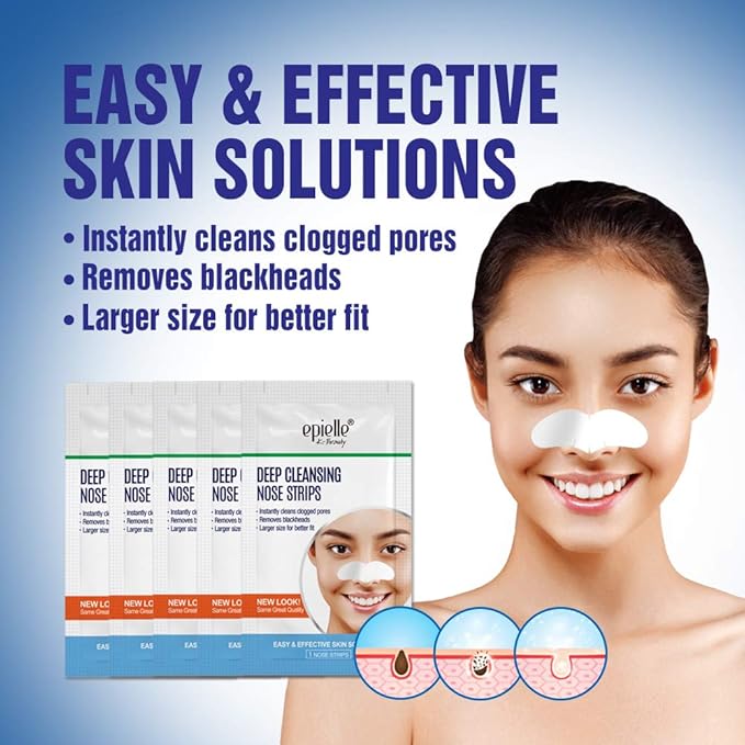Original Epielle Deep Cleansing Nose Strips, Pore Strips for Clogged Pores, Blackhead Removal, Oily Skin, Easy and Effective, K- Beauty Skin Solutions, 14 Count Value Pack