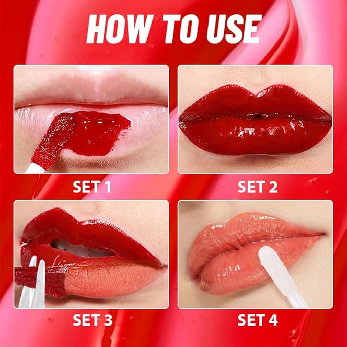 JUAAZIN Vivid Apricot Lip Stain Peel Off Lip liner and Lip oil with Tweezer, Dual-Ended Peel Off Lip Stain Tattoo, Highly Pigmented Long Lasting Waterproof, Transfer-proof for All Skin Types, 01#