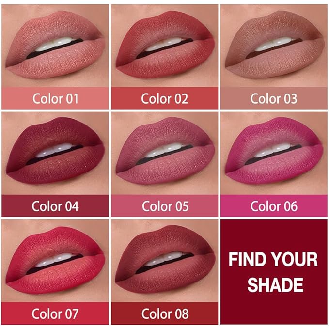 evpct 3Pcs Mauve Hot Pink Bright Red Gradient Matte Lipstick Lip Liner Combo Set for Older Women Long Lasting Waterproof, Lips Stick Crayon Cream Lip Liner Lipstick Combo Makeup, Flawless Ombre Effect