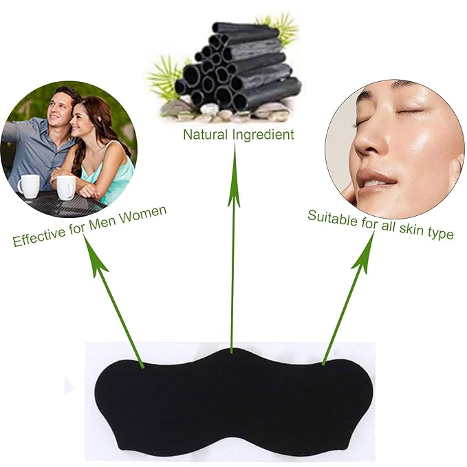 ELAIMEI Pore Strips, 80 Pcs, Natural Charcoal Blackhead Remover Strips for All Skin Types, Pore Deep Cleansing & Minimizing Nose Strips, Instant Unclogging