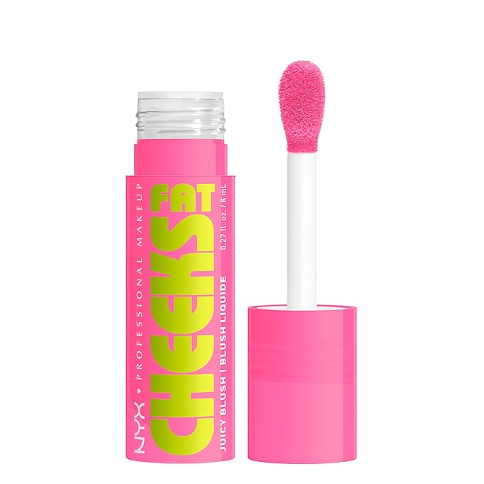 NYX PROFESSIONAL MAKEUP Fat Cheeks Liquid Blush, Buildable, Dewy Blush with Long-Lasting 12HR Wear - Dragon Fruit Drip (Pinky Coral)