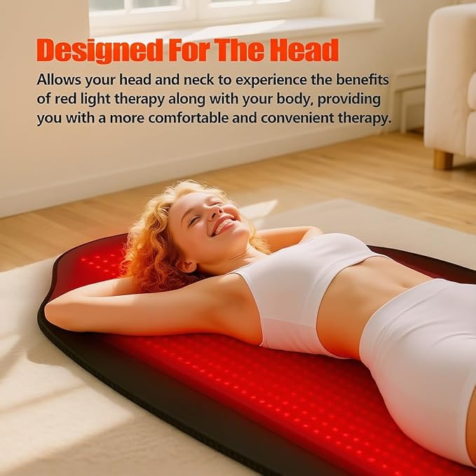 Full Body Red Light Therapy Mat, 73" x 33" Large Infrared Light Therapy Pad with 660nm & 850nm Dual Wavelength, 1370 LEDs Red Light Therapy Pad for Joint Pain Relief, Adjustable Timer & Intensity