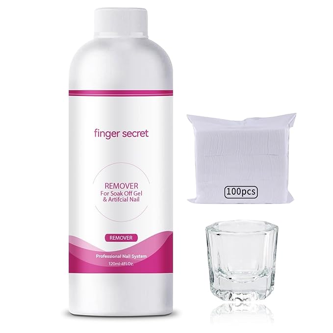Nail Polish Remover 4Fl.Oz Nail Polish Remover Kit Professional Nail Glue Remover Quickly & Easily Remove Dip Powder Artificial Nails,Glitter Polish,Builder gel,poly gel acrylic powder.