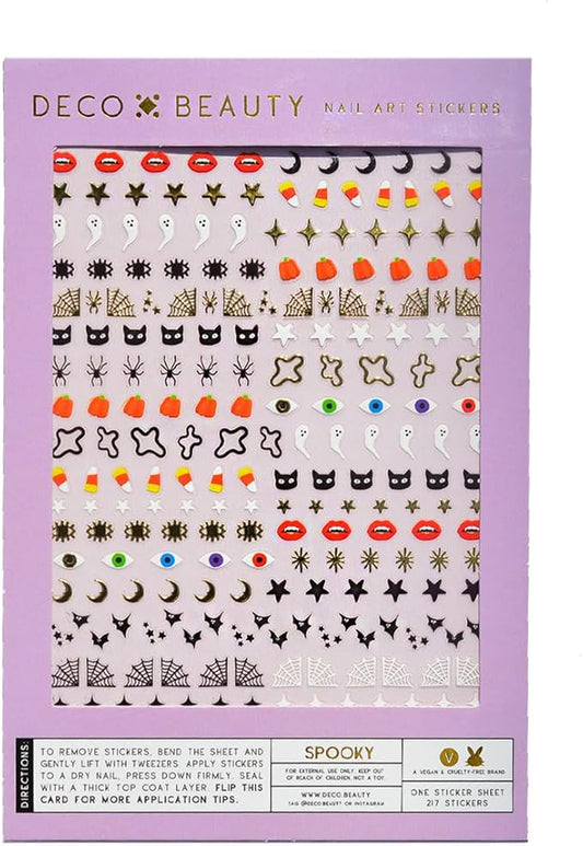 Deco Beauty Spooky- Super Thin & Easy-to-Apply Nail Art with The Cutest Designs - Durable & Long-Lasting Nail Art Stickers and Decals for Women, for DIY at-Home Manicures & Salon-Quality Nails