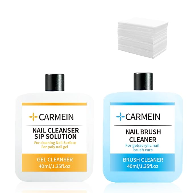 Nail Cleaner & Nail Brush Cleaner - Polyester Nail Gel Essential Kit (Nail Brush Cleaner & Gel Cleaner)
